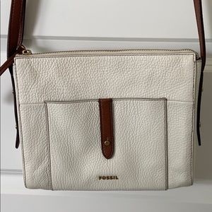 Fossil crossbody - leather - cream and brown